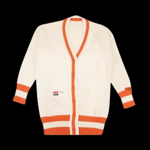 Heron Preston Oversized Contrast Trim Cardigan 'Off White/Multicolor'