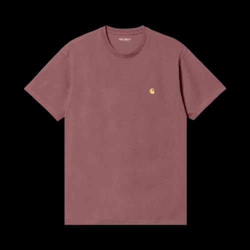 Carhartt WIP Short-Sleeve Chase T-Shirt 'Dusty Fuchsia/Gold'