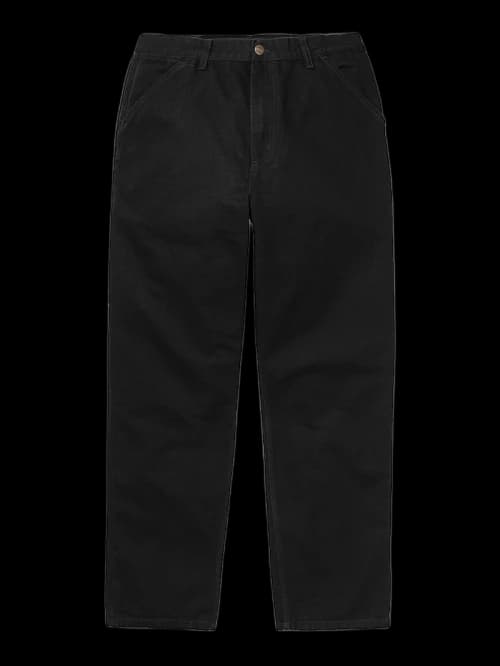 Carhartt WIP Single Knee Dearborn Canvas 12oz Relaxed Straight Fit Pants Black (Rinsed)