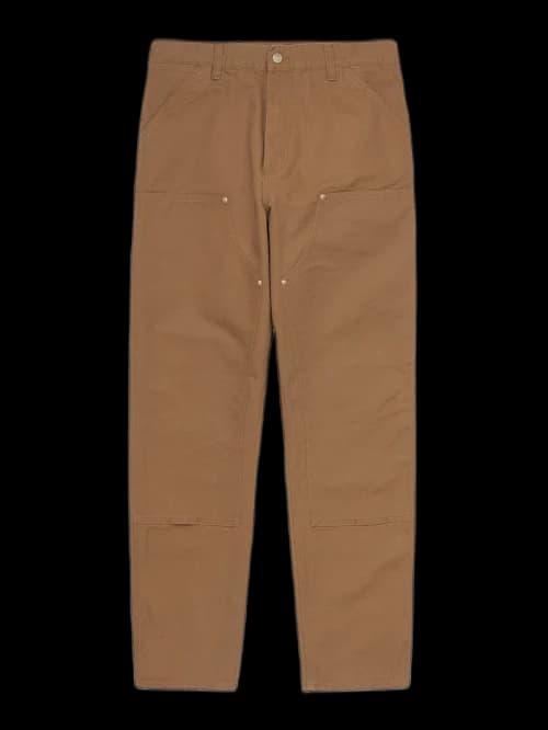 Carhartt WIP Double Knee Dearborn Canvas 12oz Relaxed Straight Fit Pants Hamilton Brown (Rinsed)