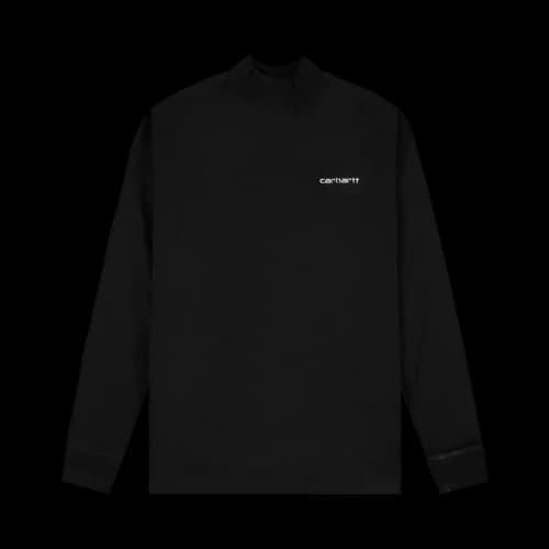 Carhartt WIP Mockneck Script Embro Long-Sleeve 'Black'