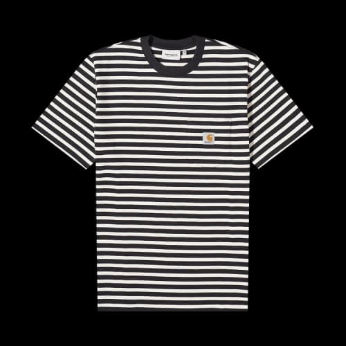 Carhartt WIP Short-Sleeve Seidler Stripe Pocket T-Shirt 'Salt/Black'