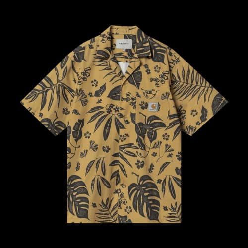 Carhartt WIP Short-Sleeve Woodblock Shirt 'Woodblock Print/Bourbon'
