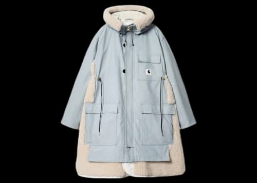 Sacai x Carhartt WIP Women's Canvas Siberian Parka Light Blue