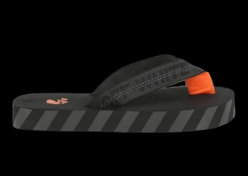 OFF-WHITE Industrial Belt Flip Flop Black Orange