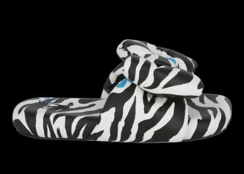 OFF-WHITE Zebra Printed Extra Padded Slide Black White (Women's)