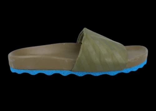 Off-White OFF WHITE Diag Strip Slides Green Blue