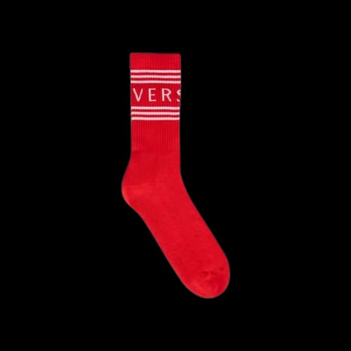 Versace 1990s Vintage Logo Socks 'Red'