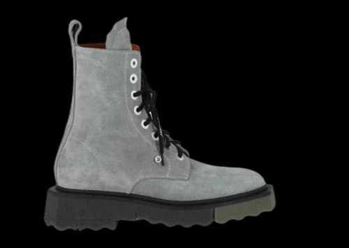 OFF-WHITE Spongesole Leather Ankle Boot Sand Black