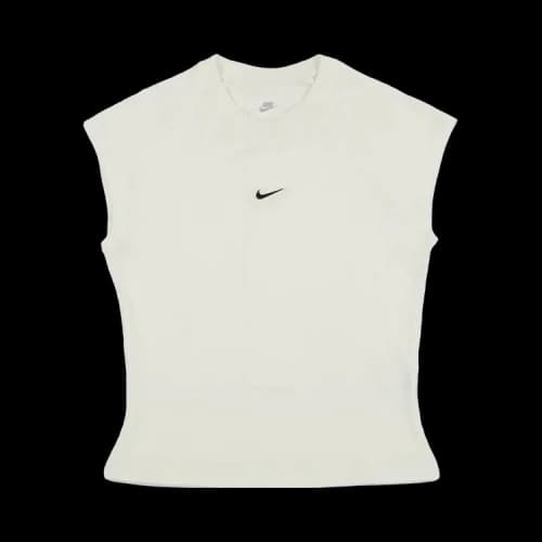 Nike NSW Knit Tight Short-Sleeve Ribbed Top 'Sail/Black'