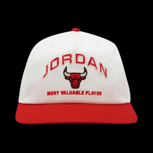 Air Jordan Pro Unstructured Flat Bill Hat 'White/University Red'
