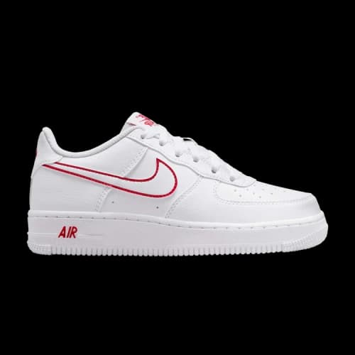Nike Air Force 1 Low GS 'White University Red Outlined Swoosh'
