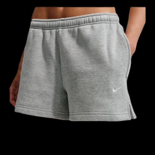 Nike Studio Fleece Medium Weight Mid-Rise Shorts 'Dark Grey Heather Sail' (Women's)
