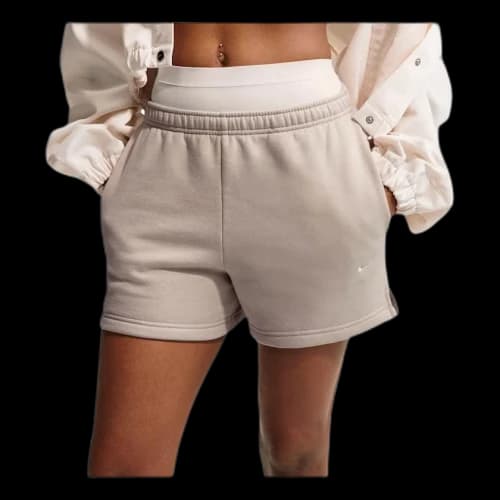 Nike Studio Fleece Medium Weight Mid-Rise Shorts 'Cream II Sail' (Women's)