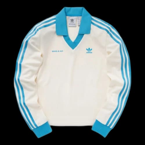adidas x Sporty & Rich Long Sleeve Jersey 'Cream White Blue' (Women's)