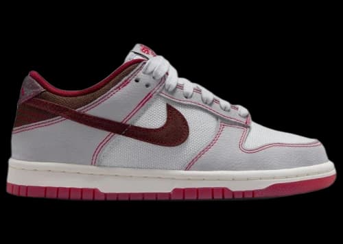 Nike Dunk Low LV8 1 Pure Platinum Team Red Burgundy (GS)