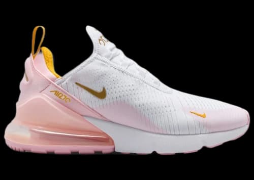 Nike Air Max 270 White University Gold Pink Foam (Women's)