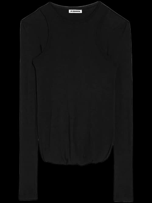 Jil Sander Light Crepe Cotton Skirt Black