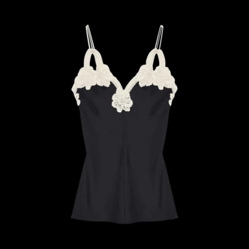 Jil Sander Sleevless Embroidered Top 'Black'