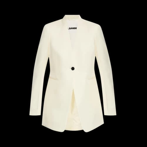 Jil Sander Compact Wool Grain De Poudre Jacket 'Ecru'