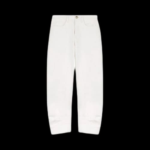 Jil Sander Logo Patch Straight Leg Trousers 'Porcelain'