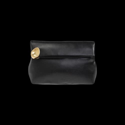 Jil Sander Jewel Leather Clutch Bag 'Black'