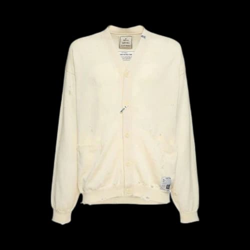 Maison Mihara Yasuhiro Distressed Knit Cardigan 'White'