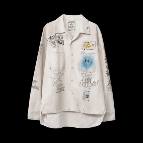 Maison Mihara Yasuhiro Distressed Graphic Shirt 'White'