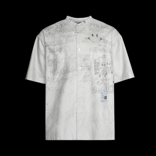 Maison Mihara Yasuhiro Distresses Short-Sleeve Shirt 'Light Grey'
