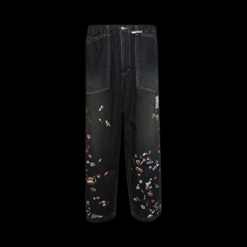 Maison Mihara Yasuhiro Sticker Prints Denim Baker Pants 'Indigo'