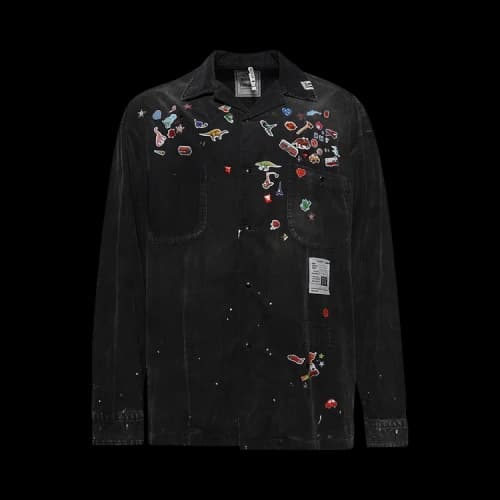 Maison Mihara Yasuhiro Corduroy Shirts With Stickers 'Black'