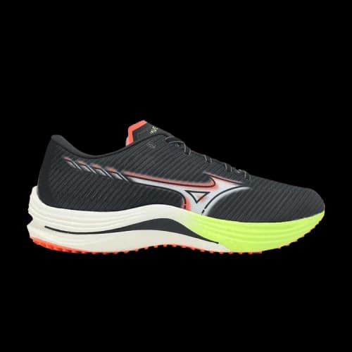Mizuno Wave Rebellion 'Black White Neo Lime'