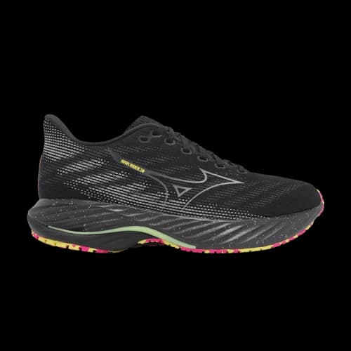 Mizuno Wave Rider 28 Black Silver Sunny Lime