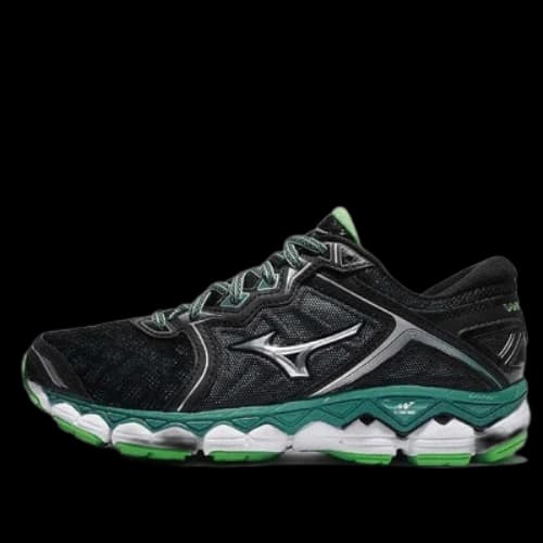 Mizuno Wave Sky 'Black Green' (Women's)