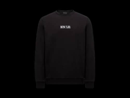 Moncler Small Logo Printed Sweatshirt Black