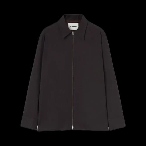 Jil Sander Virgin Wool Shirt Jacket 'Chocolate Brown'
