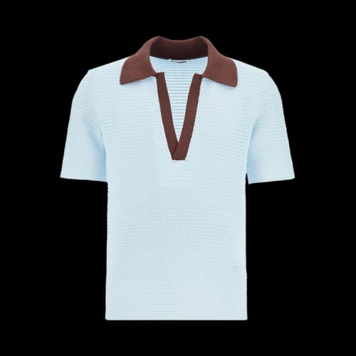 Jil Sander Short-Sleeve Knit Polo 'Powder Blue'