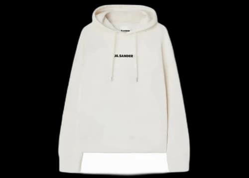 Jil Sander Women's Printed Logo Hoodie Cream