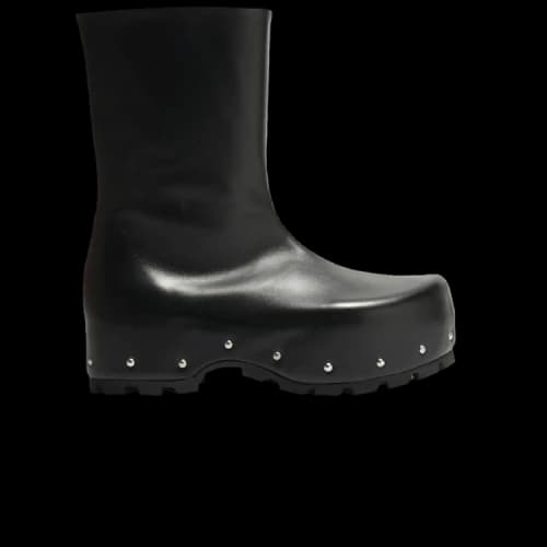 Jil Sander Zip Up Ankle Clog Boot 'Black Studs'