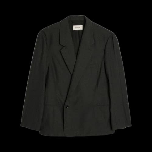 Lemaire Maxi Double Breasted Jacket 'Caviar'