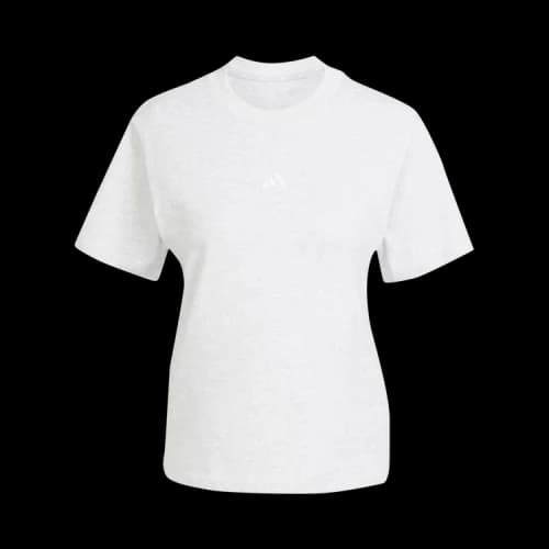 Adidas Essentials Small Logo Cotton Tee 'Light Grey Heather / White'