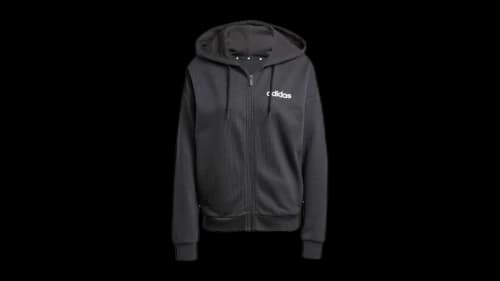 adidas Essentials Linear Full-Zip French Terry Hoodie Black/White