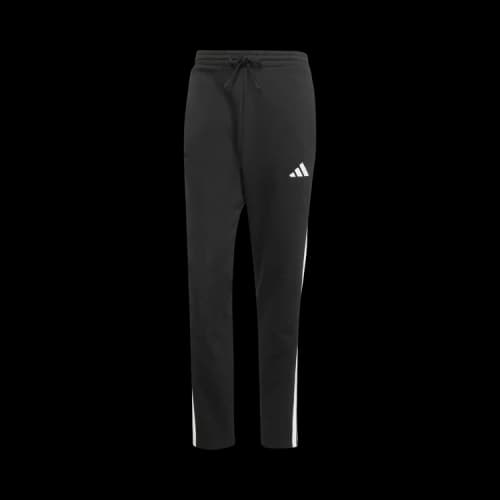 Adidas Essentials 3-Stripes Fleece Pants Open Hem 'Black / White'