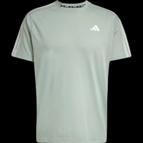 adidas Own The Run 3-Stripes T-Shirt Silver Green