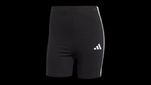 adidas Women's Essentials 3-Stripes High Waisted Biker Shorts Black/White