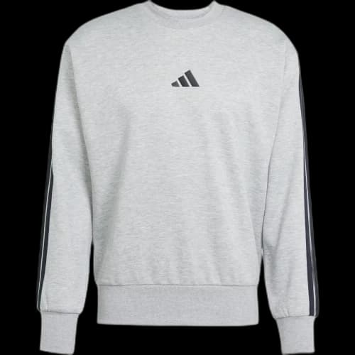 adidas Essentials 3-Stripes Fleece Sweatshirt Medium Grey Heather
