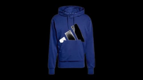 adidas Essentials Big Logo French Terry Hoodie Dark Blue/White