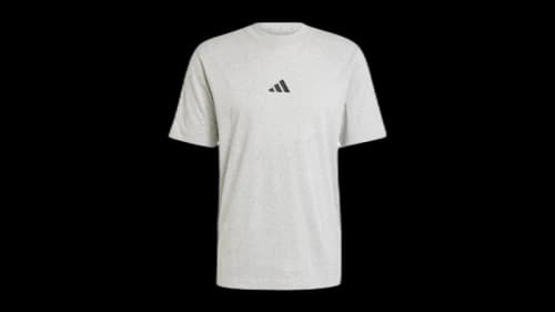 adidas Essentials Small Logo Single Jersey Tee Medium Grey Heather Black