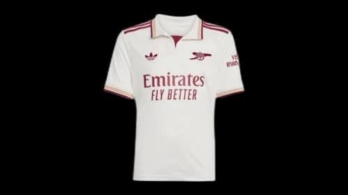 adidas Kids Arsenal 25/26 Third Jersey Cloud White/Team Collegiate Burgundy