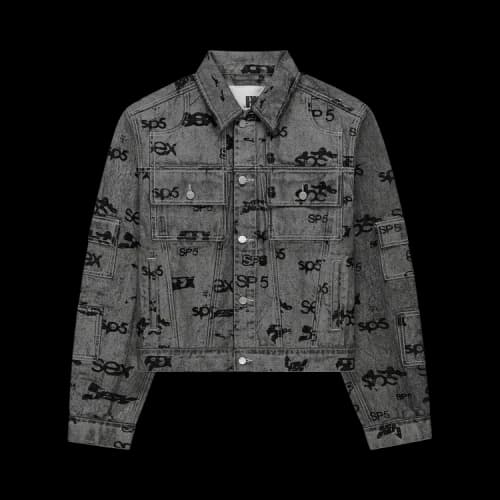 Sp5der Sex AOP Foil Trucker Jacket 'Silver'
